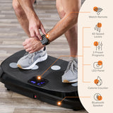 Lifepro Rumblex 4D Curved Vibration Plate Exercise Machine — Triple Motor, 7 Modes & 60 Speeds Vibrating Platform Machine — Full Body Vibration Plate for Lymphatic Drainage & at Home Workout