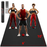 Extra Large Exercise Mat, 10'x6'/9'x6'/8'x6'/7'x5'/6'x4'(8mm) Thick Workout Mat for Home Gym & Garage Flooring, Shoe-Friendly, High-Density, MMA, HIIT, Weight Lifting, Cardio&Strength