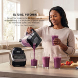 Ninja Professional Blender, Smoothie Blender, Drink Mixer, Grinder, Ice Crusher, Frozen Fruit Blending | Professional 1000 W Power, Total Crushing ™ Technology, XL 72-oz. Pitcher Black, Grey, BL610