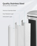 Trash Can, Garbage Can with Lid, 5.2-Gallon (20L) Step Trash Bin for Kitchen, Stainless Steel, Soft Close and Stays Open