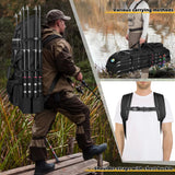 Rexmica Fishing Rod Bag Backpack Holds 8 Rods & Reels, Fishing Tackle Bag with Compartment for Tackle Boxes, Fishing Gear or Equipment, Fishing Pole Carrying Bag with Tactical Molle System