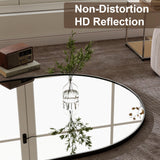 GLSLAND-77 x38 Arched Full Length Mirror - Oversize Floor Mirrors Aluminum Alloy Frame Full Body Dressing Mirror for Bedroom Living Room,Black