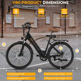 Movcan V80 Electric Bike for Adults - 1000W Motor -28MPH -70 Mile Range