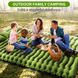 Double Sleeping Pad - Self Inflating 4" Extra-Thick for 2 Person with Pillow Built-in Foot Pump Inflatable Sleeping Mat Yuzonc