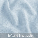 Macochico Extra Wide Natural Linen Linen Curtains Pinch Pleated for Sliding Glass Door Living Room Bedroom Light Filtering Privacy Window Treatments with Tieback, 120”Wx108”L, Light Blue, 1 Panel