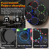 Music Boxing Machine with Boxing Gloves - Wall Mounted Punching Machine for Adults & Kids, 9-Speed Punch Game, Wall Boxing Punching Pad, Upgrade Gifts for Boys Age 6+ (Lightning)