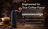 HANDMILL PRO Manual Coffee Grinder - Adjustable Setting for French Press/Espresso Adjustable Setting for French Press/Espresso - (Storing tin + cleaning brush + measuring scoop)