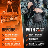 18 Pcs Smokey Camp Backpacking Cooking Set with Stove & Adapter - Pot, Pan, Kettle, Stove, Cutlery, Compact Camping Cookware Mess Kit, All in One Non-Stick Camping Cooking Set, Hiking, Picnic