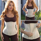 SHAPERX Waist Trainer Corset for Women Tummy Control Sport Girdle Hourglass Waist Cincher Body Shaper with Steel Boned,SZ7293-Beige-L