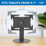Mount-It! Universal Tablet Countertop Stand, Secure Kiosk Mount, Black