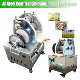EQCOTWEA Commercial Sugarcane Juicer Machine 3-Roller Stainless Steel Sugar Cane Press Extractor 110V AC & 24V DC Dual Power Vertical Juice Press with Transformer for Sugarcane Juice Shop Home Use