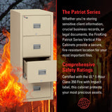 4 Drawer Legal & Letter Fire Safe File Cabinet, Key Lock, 1 Hour Fire Rated UL Rated & Water Resistant