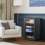 Yeego Beverage Refrigerator, 130 Can Beer Fridge, Glass Door Drink Cooler