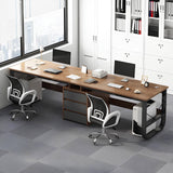 Large Double Gaming Desk for 2 Wooden Writing Table for Home Office 94.48in Long Study Desk Modern Two Person Computer Desk (White)