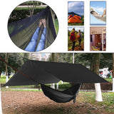 YCD Oversized rain Rope tarp and Camping Hammock with Mosquito net, Portable Single Double Hammock with Tree Strap Hammock Set for Camping, Backpacking hikes, Outdoor Backyard（Black）