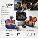 Rulbovs Wireless Earbuds Bluetooth 6.0, Bass Stereo Sound with ENC Noise Cancelling Mic, LED Power Display, IP7 Waterproof, 60H Playtime, Ergonomic in-Ear Earphones for Phone Sport Laptop (Black)