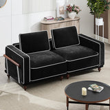 Hatppto 80'' Modular Loveseat Sofa, Cloud Sectional Couches for Living Room, Comfy Deep Seat 2-Seater Love Seat Couches, Chenille Black