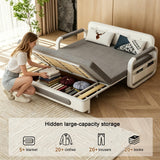 NessCarsti 62.2" W Convertible Pull-Out Sleeper Sofa Couch with Storage