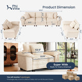 PHI VILLA 3-Piece Modular Sofa Set, 3-Seat Sectional Couch and 2 Armchairs