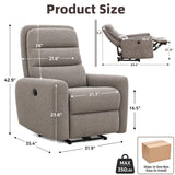 LuvnVirtue Power Recliner Chair, Wall Hugger for Living Room, RVs (Grey)