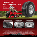 USCaster 13x5.00-6 Tire and Wheel Flat Free Assemblies (2 Pack),13 x5x6 Solid Rubbe Tires and Wheel for Riding Lawn Mower - With 3/4" Bushings (Extra 5/8" Bushings) and 3" Centered Hub (Gray)