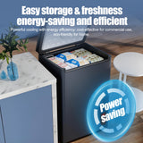Cosanta 4.5 Cu. Ft. Small Chest Freezer, Top Door, Mini Deep Freezer,Metal, Freestanding with Removable Basket, for Home Kitchen Office (BLACK, 4.5Cu.ft)