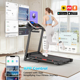 Lastforever 3.5HP Folding Treadmill for Home, 350 lbs Capacity, Portable Treadmills with 3-Level 12% Manual Incline, Bluetooth Speaker, Shock Absorption