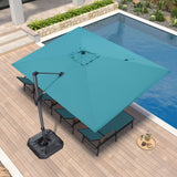 PURPLE LEAF Patio Umbrella 9' x 11.5' All-Day Shade Control Turquoise