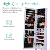 Best Choice Products Freestanding Jewelry Armoire Cabinet, Full Length Standing Mirror, Lockable Makeup Storage Organizer, w/Velvet Lining, 3 Angles, Lock, Accessory Pouch, 5 Shelves - Lavender