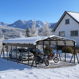 20x30FT Large Heavy Duty Carport with Side Support Poles for All Weather