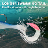 TRUSCEND Duramax Easy Catch TPE Soft Fishing Lures with BKK Hooks, Trembly Sinking and Vibrating Swim for More Bites, Pre-rigged Tear-Resistant Swimbaits for Bass, Trout, Crappie, Freshwater Saltwater
