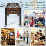 KOTEK Foosball Table, 54" Competition Sized Wooden Football Game Table with Non-Slip Leg Levelers, 2 Balls, Soccer Table Game for Home Office Game Room Party Family Night