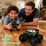 Ufilni 1:24 Waterproof Monster Truck Toys RC Cars: Amphibious Remote Control Car Trucks 4WD All Terrain Off-Road Pickup Toy for 6 7 8 9 10 11 12 Year Old Boys Girls Kids Gifts Presents Green