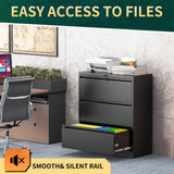 3 Drawer Lateral File Cabinet with Lock, Metal File Cabinets for Home Office