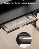 Electric Standing Desk with Keyboard Tray, 63x24 Inches Height Adjustable Stand up Desk with 2 Drawers