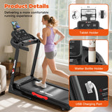 Winfita Treadmill with 12% Auto Incline, 3.5HP Folding Treadmills for Home with 300 LBS Capacity, 8MPH Speed, 17'' Wide Belt, App, 64 Programs, Heart Rate, USB Charging Port, BMI Detector