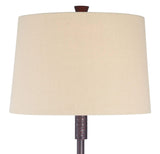 Regency Hill Fallon Industrial Floor Lamp with Tray Table USB and AC Power Outlet in Base 66" Tall Oil Rubbed Bronze Hammered Oatmeal Drum Shade for Living Room Reading House Bedroom Home