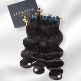 Luckstar Body Wave Real Human Hair Raw Bundles, 3 Bundles 22 24 26 Inch, Double Drawn Ultra Thin Weft, Cuticle Aligned, Long-Lasting Professional Sew-In Extensions, Reusable and Dyeable