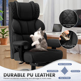 Office Desk Chair, Big and Tall Leather Gaming Chair with Footrest, Wide Ergonomic Comfy Executive High-Back Reclining Computer Chairs