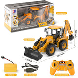 DOUBL E JCB 1:20 Scale RC Excavator & Loader – Dual-Function Construction Model with Rotating Arm, Realistic Sound & Light | Ideal