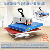 MARMERDO 16x24 Heat Press Machine 3500w Swivel Head Rotating Sublimation Transfer with 0-750°f Digital Timer for T Shirt Garment 110v