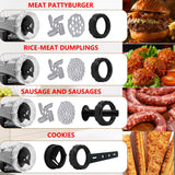 LHS Manual Meat Grinder with Stainless Steel Blades Heavy Duty Powerful Suction Base for Home Use Fast and Effortless for All Meats-Black