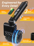 Aurviv Electric Grill Brush, 3-Speed Power Control Grill Brush for Outdoor Grill, Rechargeable BBQ Grill Brush, Cordless Grill Cleaning Brush with 2 Brush Head & Scouring Pad, Gifts for Men/Dad