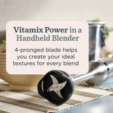 Vitamix 5-Speed Immersion Blender, Professional-Grade Hand Blender with 625-Watt Motor and Stainless-Steel Blade, Stainless Steel/White