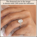 ALLORYA 0.25 cttw Oval Lab Grown White Diamond Classic Solitaire Engagement Ring for Women in 10K Solid White Gold, Size 7