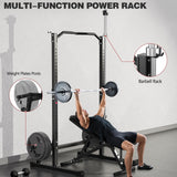 DONOW Olympic Weight Bench with Squat Rack Adjustable Workout Bench with Rack for Bench Press Sthrength Training (Red)