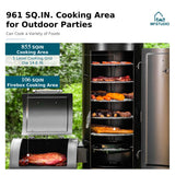 MFSTUDIO Vertical Charcoal Smoker Grill & Offset Smoker w/Water Pan