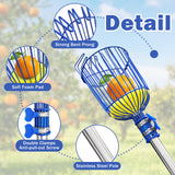 ELNDUXG Fruit Picker Upgraded Round Claws Can Reduce Fruit Damage Lengths from 5 to 13 Feet Fruit Picker Pole with Basket Adjustable Suitable for Cherry Lemon Pear Mango Trees and More (95inch)