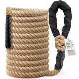 Climbing Rope Gym Workout - 35FT Heavy Duty Jute Thick Ropes for Adults Strength Training Outdoor Tree Swing Indoor Home Fitness Exercise - 1.5 Inch