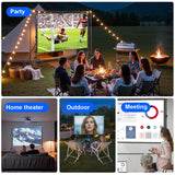 VntB Outdoor Projector Screen with Stand, 150 inch Portable Projection Screen Wrinkle-Free 16:9 4K HD Rear Front Movie Screen with Carry Bag for Indoor Home Theater, Camping and Backyard Entertainment